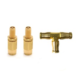 TORQUE Air Inflation Schrader Valve for 1/4" OD Air Line Tubing with PTC (Push to Connect) (2 Pack) with Union Tee (TR14IV, TR14UT14)