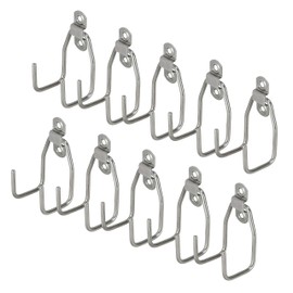 VORMANN Tool Hooks, Wall Hooks, Garage Hooks, Load Capacity 20 kg, Rustproof Stainless Steel, Set of 10 (52 x 55 mm)