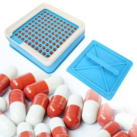 Capsule Filling Machine, 100 Holes Manual Capsule Machine for Size 1 Size 2 Size 3 Capsules Empty Optional Capsule Easy to Use Making Machines for Hospitals Clinics Stores Laboratories Family (Size1)