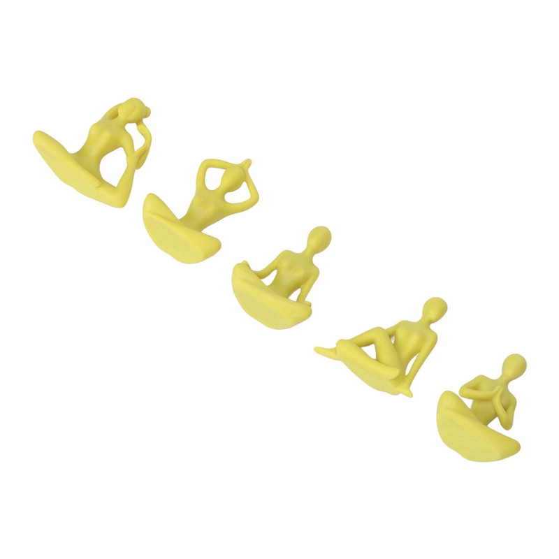 5 Pcs Yoga Statue Simple Style Yellow Attractive Decorative Durable