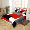Red Grey White Black Comforter Cover Teens Geometric Square Duvet