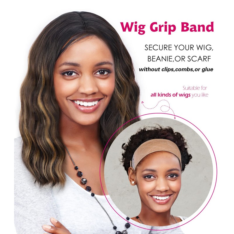 Heerf Adjustable Velvet Wig Grip Comfort Band, Wig Liner Headband,