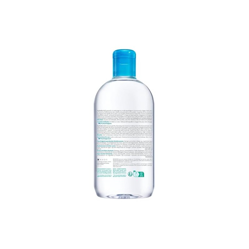 Bioderma Hydrabio H2O solución de eliminación de agua micelar, limpieza