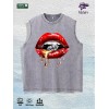 Glam Lips & Diamond Graphic Washed Vest US Warehouse 3