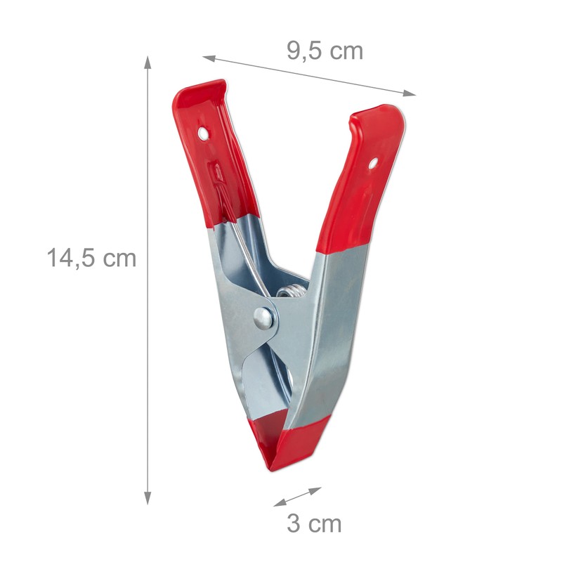 Relaxdays Metal Clamp Large Spring Clamps Set of 6 Span
