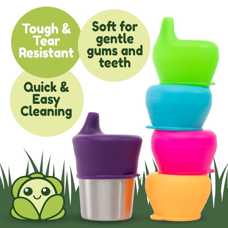 Healthy Sprouts Silicone Sippy Cup Lids - Spill Proof, Fits