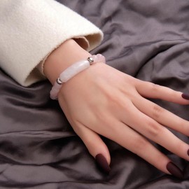 IQIC Link Pheromone Bracelet for Women Pink Quartz Crystal Pheromone Bracelet Rose Quartz Stretch Bracelets Healing Crystal Bracelet Green Natural Stone Bracelets Jewelry