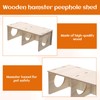 Hamster platform,Hamster Hiding Toys,3 Compartment Wood Pet Hide Peep Shed,Funny