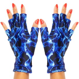 ManiGlovz - Original UPF 50+ UV Protective Nail Gloves | Gel Manicure Gloves & Anti-UV Fingerless for Women | Sun Protection for Driving | Making Waves Print