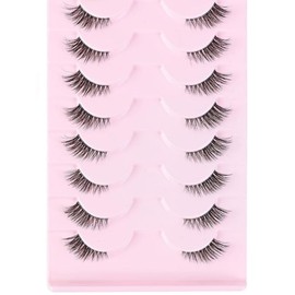 10 Paar falsche Katzenaugenwimpern, dreidimensional, mehrlagig, lockig und dick (20mm)