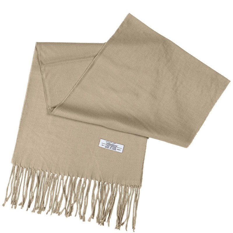 Falari Unisex Cashmere Feel Scarf 78" x 12" Plain Plaid,