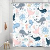 Riyidecor Ocean Whale Kids Shower Curtain 60Wx72H Inch Underwater Cartoon