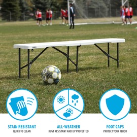 Lifetime 80305 Portable Folding Bench, White