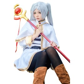 agfosa Frieren Cosplay Beyond Journey's End Dress Costume Women's Anime Outfit Jacket M