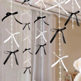 BACH AND BOUJEE Schwarze Schleife Wanddekoration Bögen Dekoration Schleife Banner Bögen Girlande für Geburtstag Brautdusche Bachelorette Babyparty