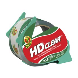 Duck HD Clear Heavy Duty Packing Tape with Dispenser, 1.88 Inch x 40 Yard, 1 Roll (394589)