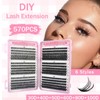 Angzhili Lash Extension Kit,Individual Eyelashes 30-40-50-60-80-100D 8-16mm Mix Cluster Lashes