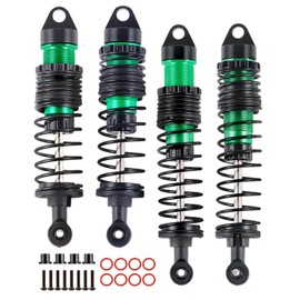 hopsupRC Full Aluminum Big Bore RC Shocks Absorber Damper Upgrades Part for 1/10 Slash/Stampede/Rustler/Bandit VXL 4X4 2WD,Front Rear Assembled Full Metal Shocks,4PCS Green