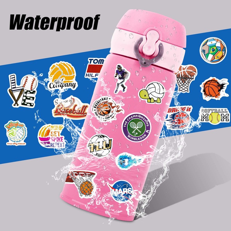 100 calcomanías deportivas, varias calcomanías mixtas de pelotas incluyen fútbol,