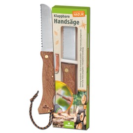 moses. Expedition Natur Folding Hand Saw, Children's Saw with Wooden Handle, Finger Guard & Rounded Tips, Stainless Steel Blade, Outdoor Tool for Children