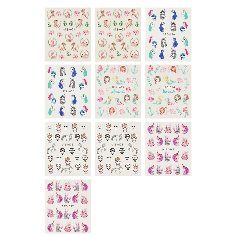 ALLYDREW Mermaids & Unicorns Nail Art Water Slide Nail Decals