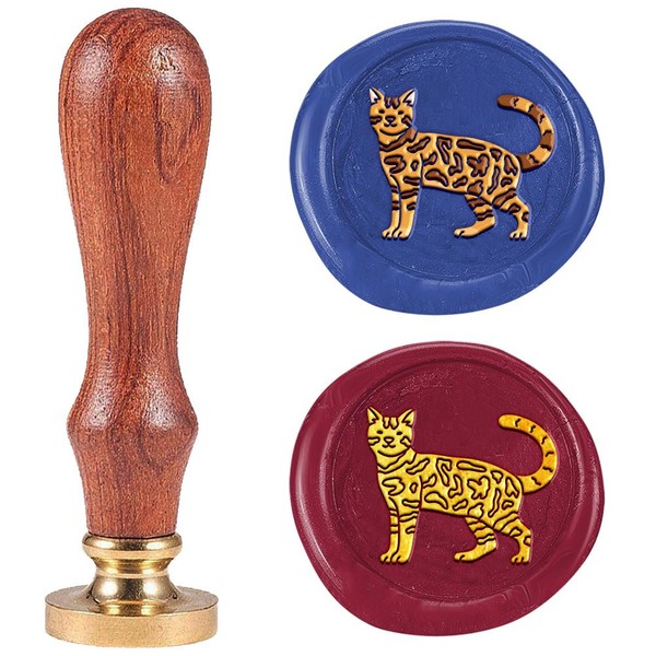 DELORIGIN Bengal Cat 1" Wax Seal Stamp Retro Kitten Sealing