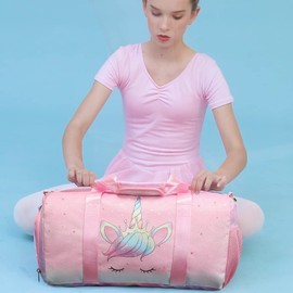 Sports Bag Girls Children's Bags Kids Travel Bag Girls Sports Duffel Swimming Bag Classic Sports Bags Gym Bag Training Bag, Pink, travel bag