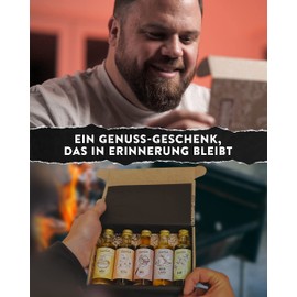 TIMBER TASTE® Vinegar & Oil Gift Set for Men and Women [Spicy] - 5 Exquisite Vinegars & Cooking Oils [5 x 40 ml] - Cooking Box Chef Set - Gift Ideas for Women for Birthday - Small Gifts Adults