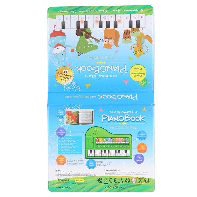 Piano Toy Book Educational Recording Function Kids Gift Toddler Musical