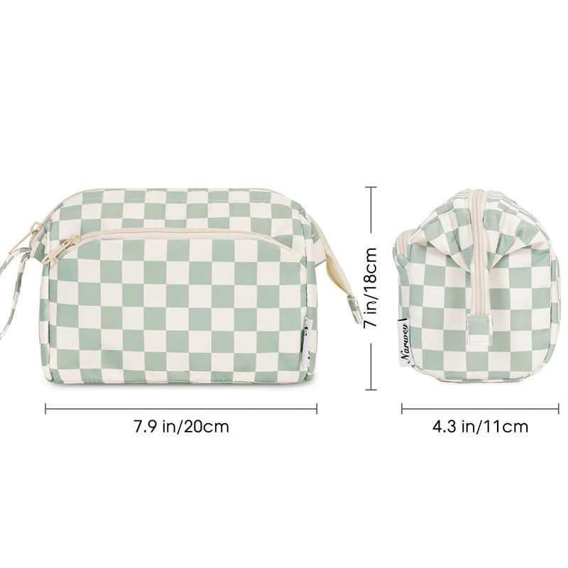 Narwey Large Makeup Bag Wide-Open Zipper Pouch Travel Cosmetic Organizer