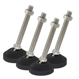 Seimneire 4pcs Swivel Furniture Leg Levelers, Adjustable Leveling Feet Glide for Tables Chairs Cabinets Workbench Shelving Rack - 2.3" Dia Base, M12 Thread Size, 3.8" Thread Length