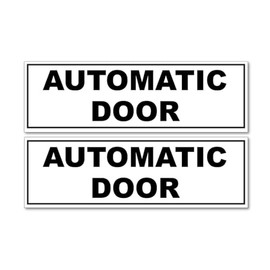 Pack of 2 Automatic Door Black and White Horizontal Vinyl Stickers Ideal for Car Van Decal Business 190mm by 60mm