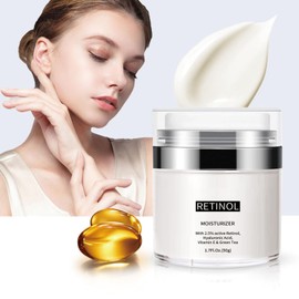 Creme Reichhaltige Anti Aging Gesichtscreme mit Reinem Retinol, Face Feuchtigkeitscreme mit Retinol, Feuchtigkeitscreme für Glattere, Gepflegte Haut, Mildert Pigmentflecken