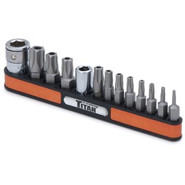 Titan 16137 13-Piece Tamper Resistant 5-Lobe Star Bit Set