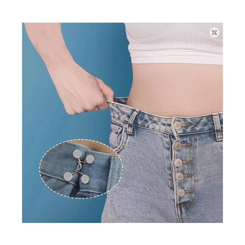 Jeans Waist Tightener Buttons for Loose Pants – Removable Zinc