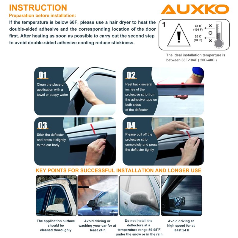 AUXKO Rain Guards for Volkswagen (VW) Tiguan 2025-2018, Window Vent