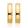 10K Solid Yellow Gold Hinged Oval Huggie Small Hoop Earrings
