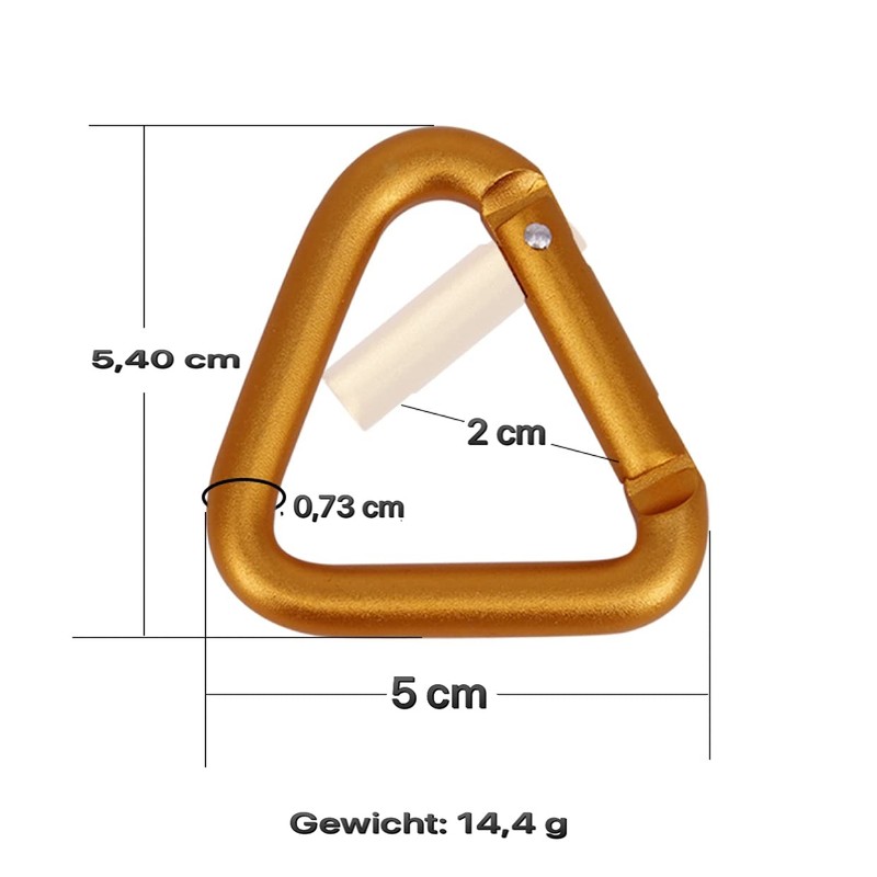 Holesto® Triangular Carabiner Set of 3 - Small Carabiner -