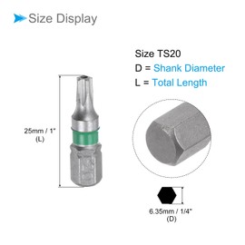 CoCud Magnetic Torx Screwdriver Bit, TS20 25mm Length 1/4" Hex Shank, S2 Steel Star 6 Point Drill Driver Tamper Proof - (Applications: for Auto Repair), 4-Pieces