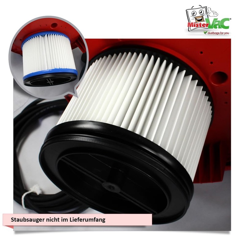 MisterVac Lamellar Filter Replacement Filter Compatible with Bosch GAS 20