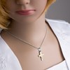 fish Girl boy Silver Necklace 925 Cross Pendant Gilded Length