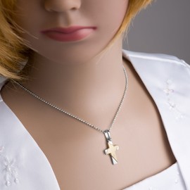 fish Girl boy Silver Necklace 925 Cross Pendant Gilded Length Adjustable Jewelry Case Children's Gifts
