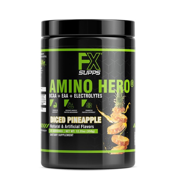 FXSUPPS FXSUPPS Amino Hero Diced Pineapple Flavor(25 Servings)|Post-Workout Recovery Drink