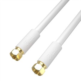 Postta Coaxial Cable(40 Feet) Triple Shielded Digital RG6 Antenna Cable with F-Male Connector Pin-White