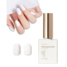 White Pastel Nail Gel Glue Polish, 15ml Spring Summer Solid White Macaron Candy Sweet Color Nude Gel Polish, Soak Off UV/LED Home DIY Gel Polish Mother’s Day Gift for Women-068
