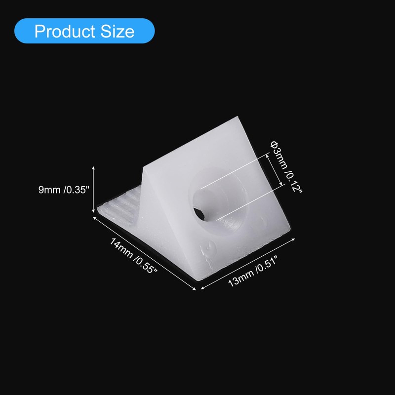 sourcing map 24Pcs 90 Degree Plastic Corner Braces, 14x13x9mm Nylon
