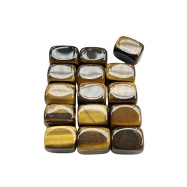 Bacatgem - 15 bloques de regla de ojo de tigre de 0.75 pulgadas, cristales de reiki pulidos y piedra curativa para piedras preciosas de bricolaje, piedras pulidas, colección de roca, relleno de jarrón
