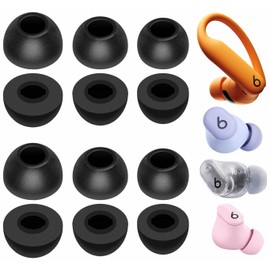 IiEXCEL Powerbeats Pro 2 Memory Foam Ear Tips Kit, 6 Pairs S/M/L Replacement Soft Comfortable No Silicone Pain Flexbiel Eartips Earplug Accessories Compatible with Powerbeats Pro 2nd - Foam Black