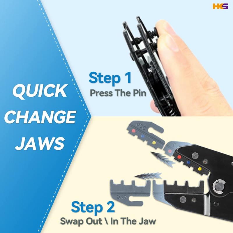 HKS Ratcheting Crimping Tool Set 9 PCS with Automatic Wire