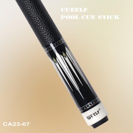 CUEELF 2-Piece Professional Pool Cue Set 58" Low Deflection Shaft Pool Cue with 3/8x8 Joint 12.5mm Tip Pool Stick Featuring Premium Leather Grip for Enhanced Control & Accuracy in Billiards